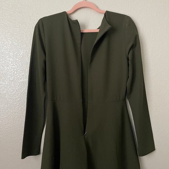 Hutch Dress Womens Size 4 Green Mini Double Layer Peplum Quiet Luxury Minimalist - Picture 9 of 13